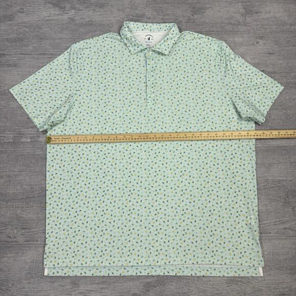 2 Johnnie-O Men XXL Performance Polo Shirt Avocado Cocktail Print Peterbilt - Picture 4 of 16